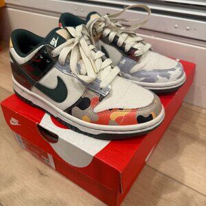 Nike Dunk Low SE — Sail Multi-Camo — Youth 4Y